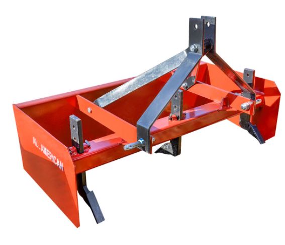 Box blade: 4' box blade 3-point hitch with shanks